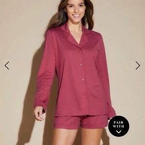 šCosabella Bella PJ Set Long Sleeve Top & Boxer - Size S Deep Ruby LikeNew 2023